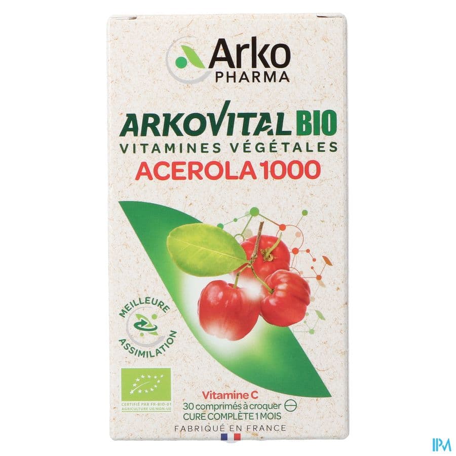 Arkovital Acerola 1000 Bio 30 Comprimés À Croquer