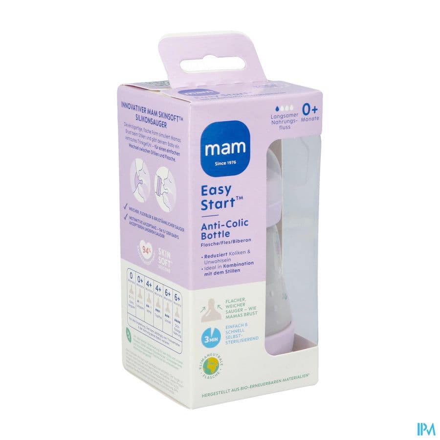 Mam Zuigfles Easy Start A/colic Matt Lila 160ml