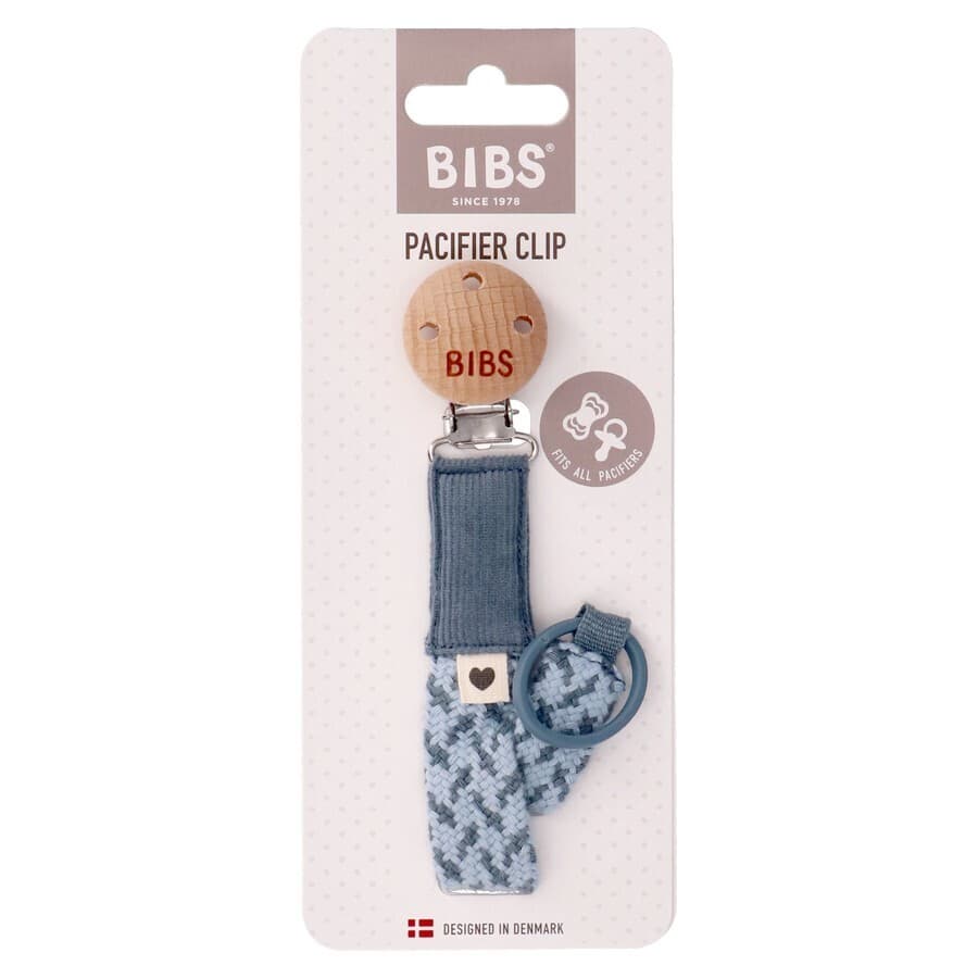 Bibs Fopspeenketting Braided Petrol&baby Blue