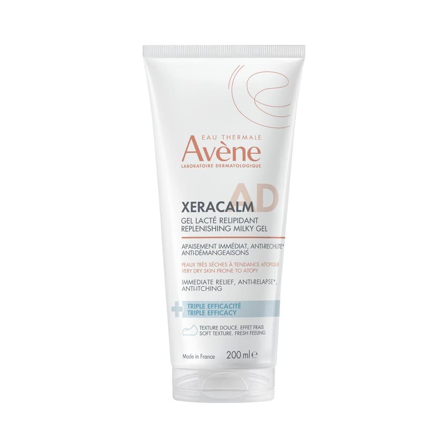 Avène Xeracalm A.D Gel Lacté Relipidant Triple Efficacité, Apaisant, Anti-crise & Anti-démangeaisons, Peaux Très Sèches À Tendance Atopique 200ml
