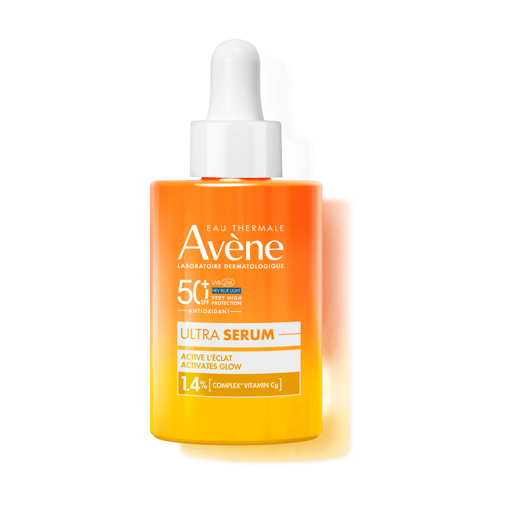 Avène Zon Glow-activerend Ultra-Serum SPF50+, Zeer Hoge Zonnebescherming, Vitamine Cg, Gevoelige Huid 30ml