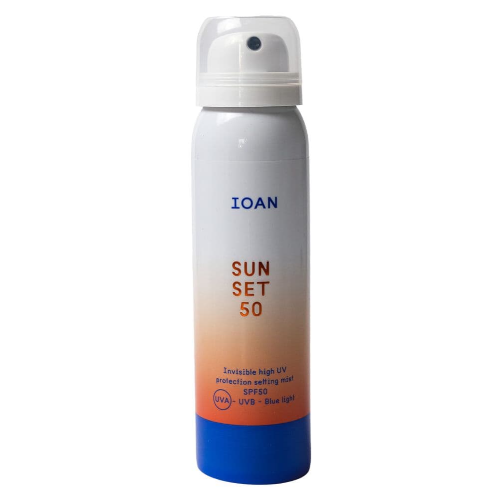 IOAN Sun Set SPF50 Spray 100 Ml | Onzichtbare Zonbescherming & Setting Mist