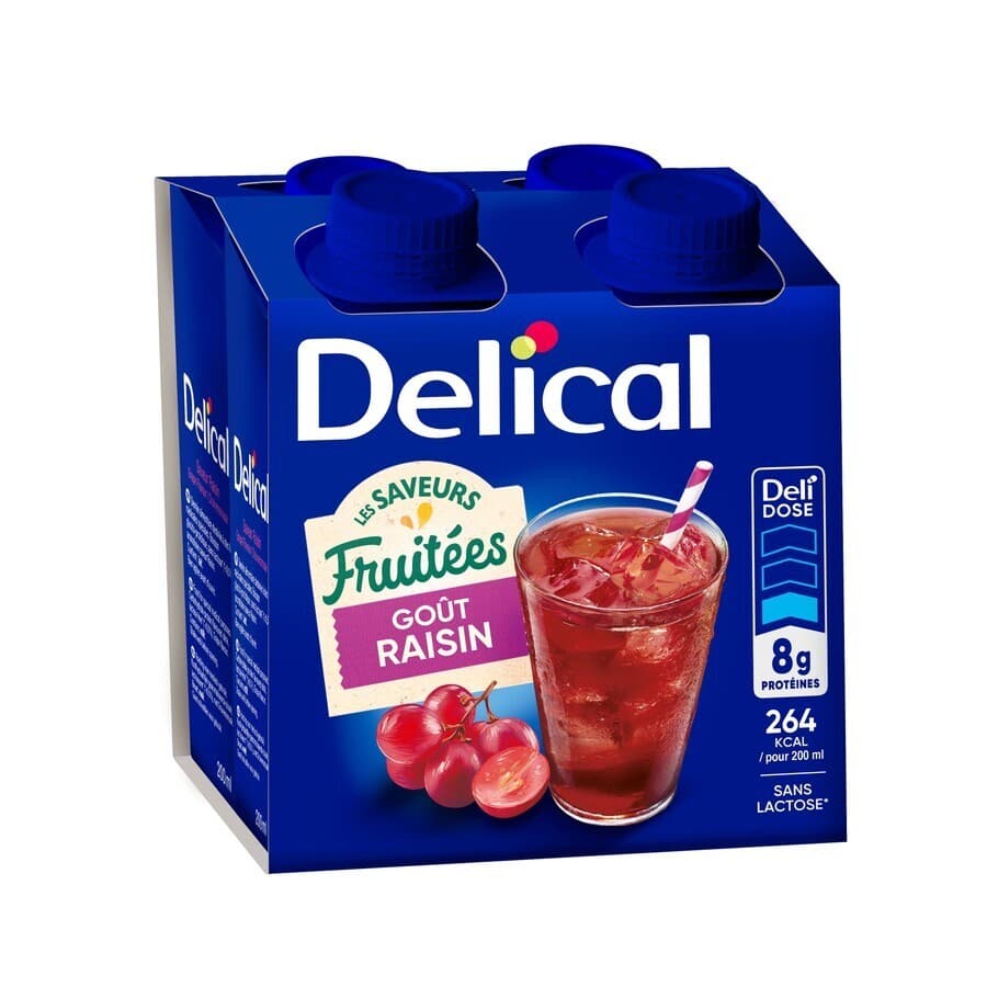 Delical Boisson Fruitee Raisin 4x200ml