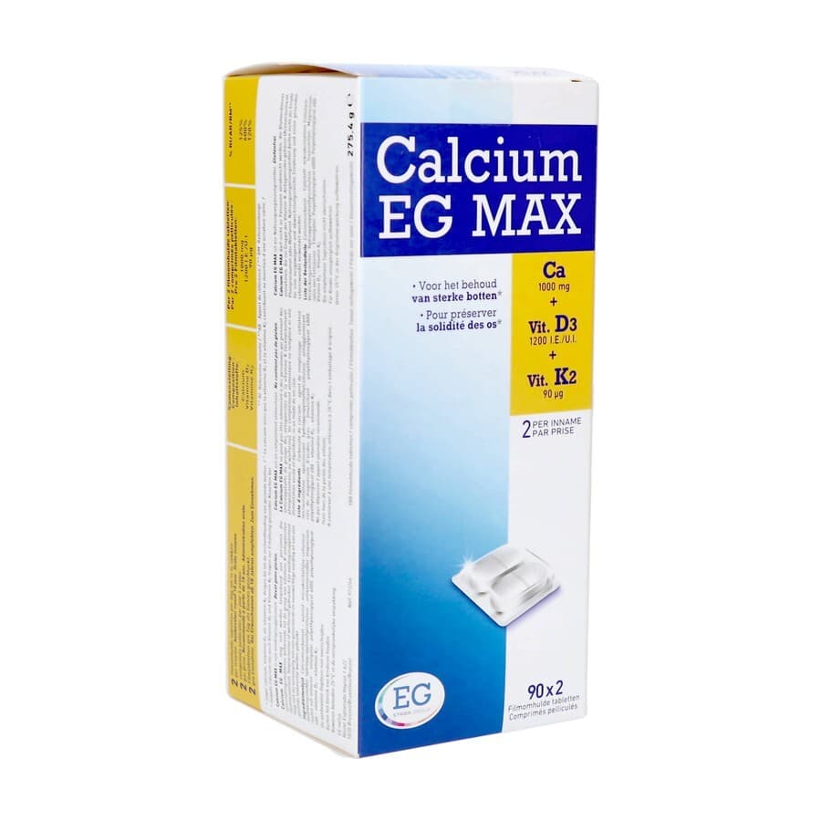 Calcium EG Max K2 1G/1200Ui/90Mcg Comp Pell 90X2