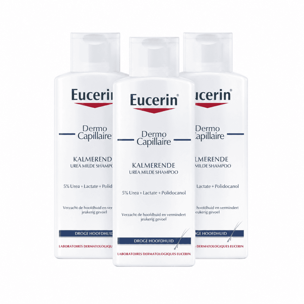 Eucerin DermoCapillaire Urea Kalmerende Shampoo Droge Hoofdhuid 3 X 250 Ml Promopakket
