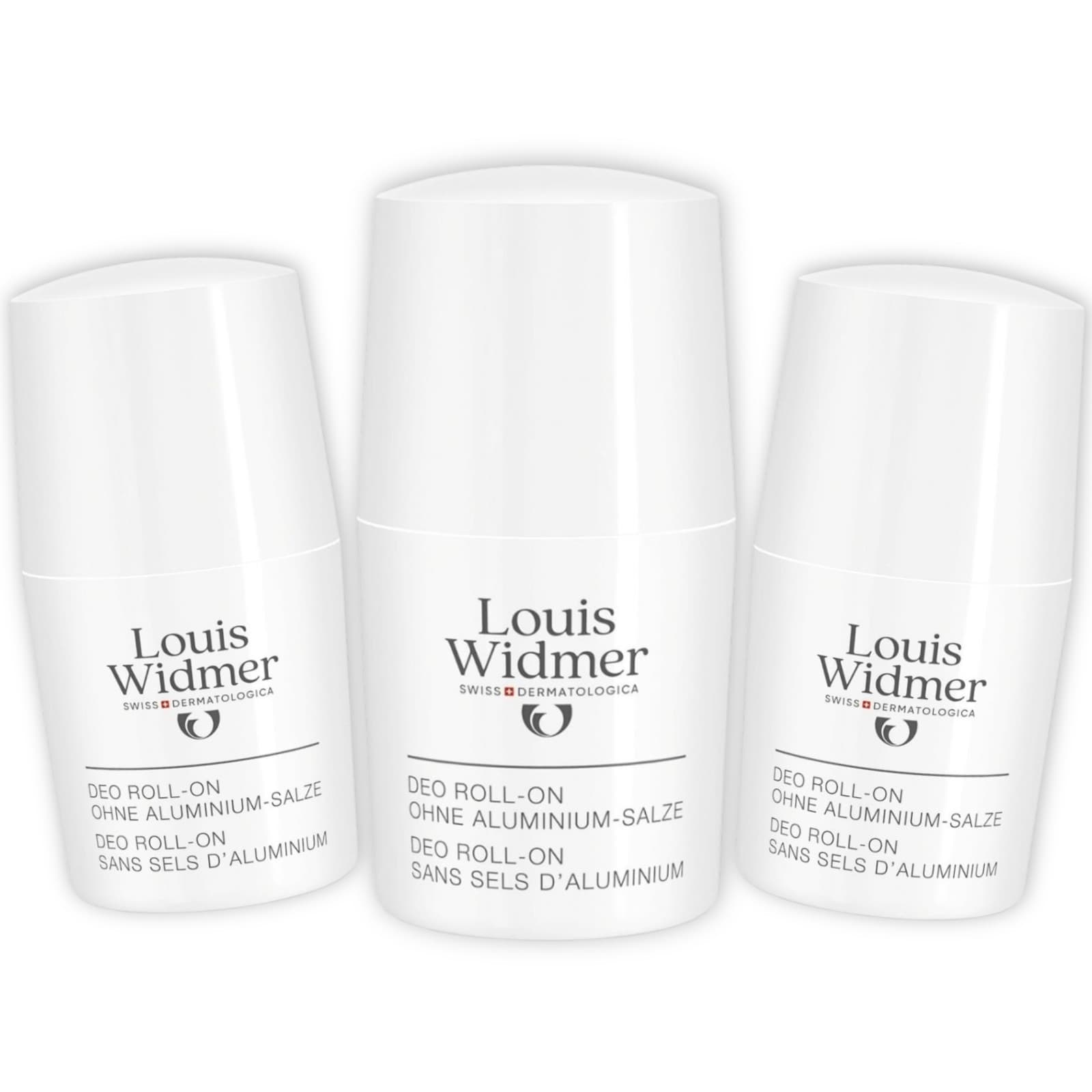 Louis Widmer Deo Roll-on Zonder Aluminiumzouten Zonder Parfum 3 X 50ml Promopakket